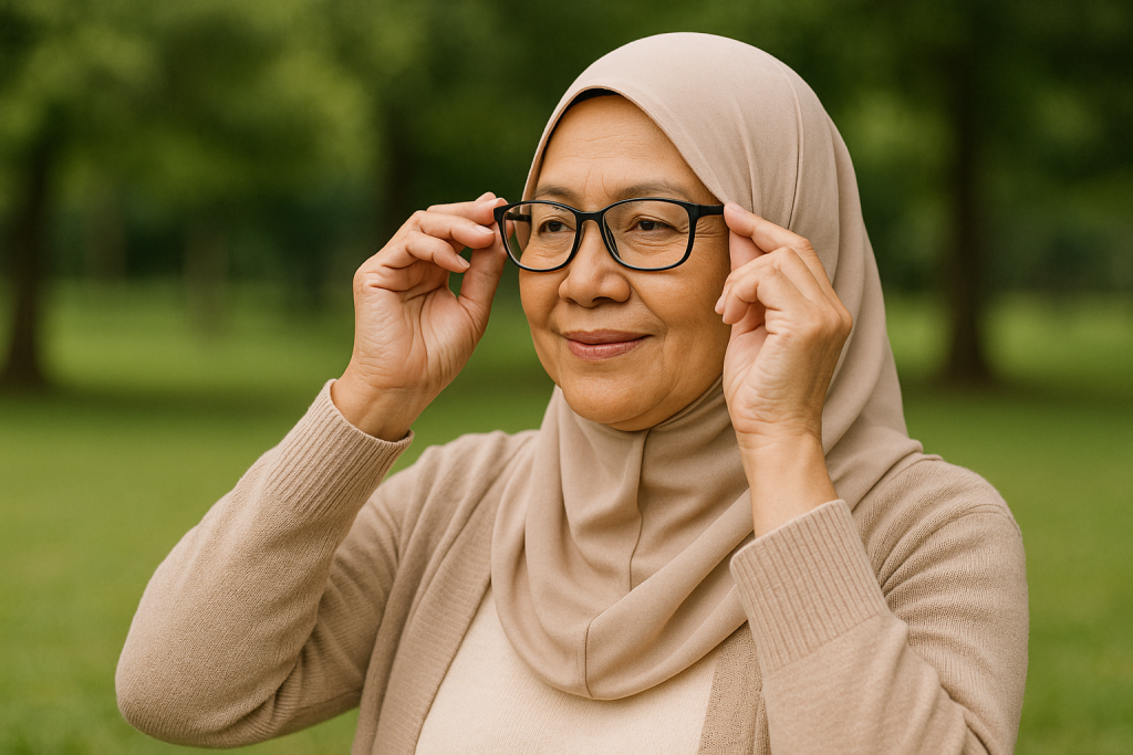 Pilih cermin mata untuk wanita 40-an