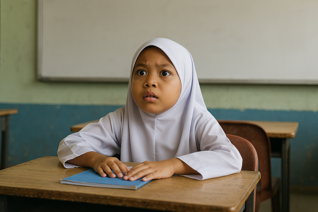 Anak tak nampak papan putih